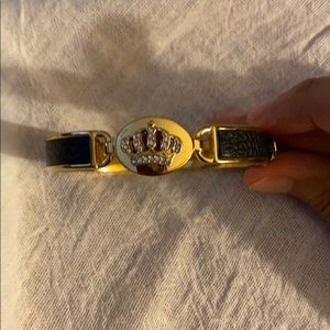 Juicy Couture Gold Leather Crown Fashion Bangle